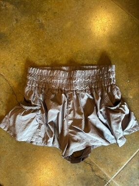 FP Movement by Free People Lavender Smocked-Waist Athletic Skort Shorts